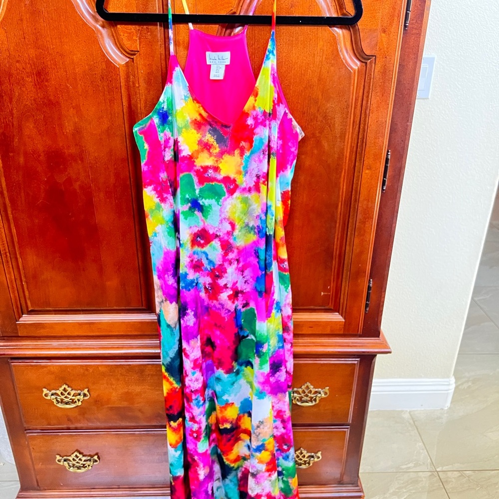 Nicole Miller silk dress with bright colors